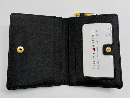 Tarjetero Tommy Hilfiger Original Mujer Negro Placa M022