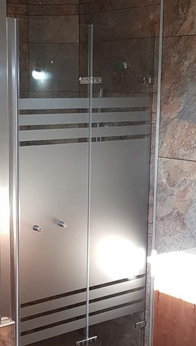 Mampara Baño Plegable 80x180 Vidrio 8mm Incoloro Plateado