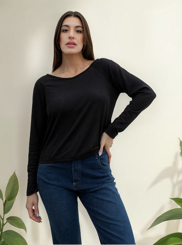 Remera Basica De Morley Soft Manga Larga En Talles Grandes