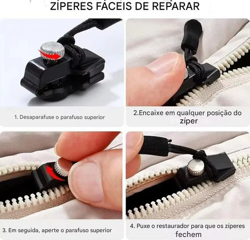Zíper De Reparo Universal Conserto Instantâneo 2un - Kit