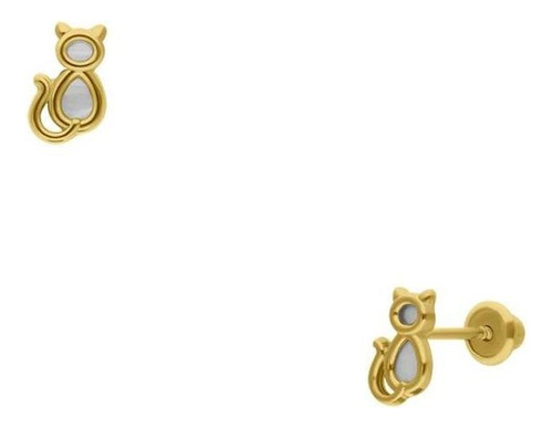 Broqueles De Oro Amarillo 14k Con Nacar