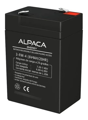 Bateria De Gel 6v4ah Alpaca Luz Emergencia Autos Electricos 