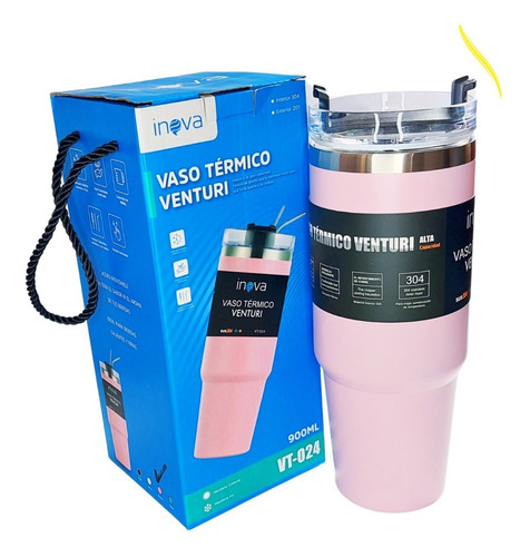 Imagen 8 de 9 de Vaso Acero Inoxidable Frio Calor Auto Camping 900ml Inova