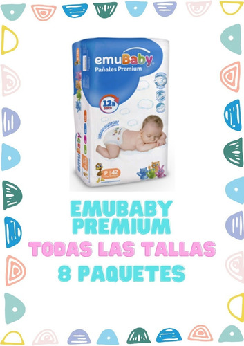 Pañal Emubaby Premium Elige Talla Pack X 8 Paquetes