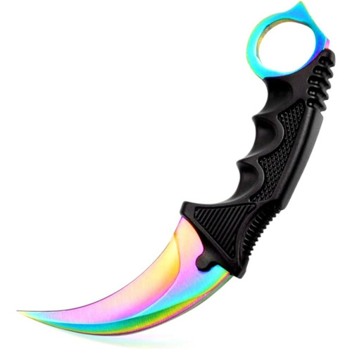 Karambit Ops Deep Tornasol Con Filo Y Funda Rigida Cuchillo