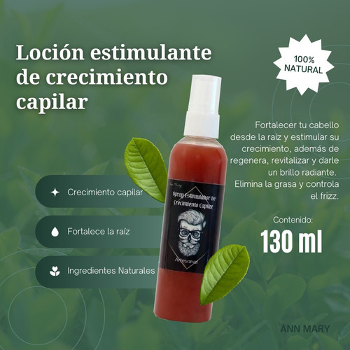 Loción Capilar Anticaída 100% Natural 130 Ml Caballero