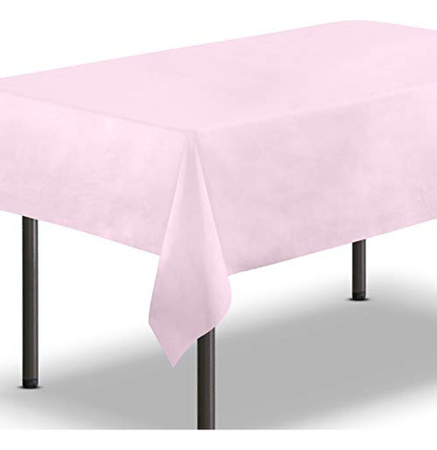 Fmp Marcas [paquete De 10] Mantel De Plastico Rosa 54 X 108