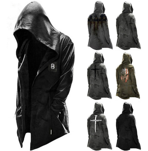 Capa Con Capucha Y Cordón Para Hombre