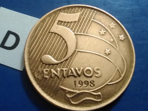 Brasil Monedas 5 Centavos 1998 Real Money Argentina 