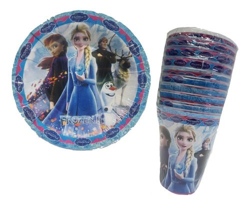 Frozen.  Kit Fiesta Para 30 Niños, Platos, Vasos