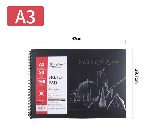 Cuaderno Block De Dibujo Y Bocetos A3 De 30 Hojas