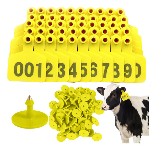 100pcs Arete Cabra Borrego Ganado Enumerado Láser Con Numero