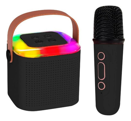 Parlante Portátil Bluetooth Con Luz Rgb Y Microfono Karaoke