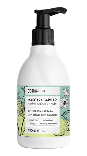 Mascara Capilar Botanika Aceites Coco Argán Rehidrata 250ml