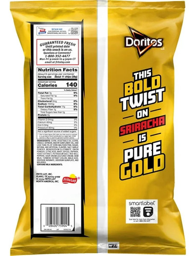 Doritos Golden Sriracha Tangy Sweet 262.2g