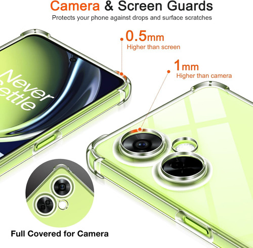 Funda Uso Rudo Silicona Tpu Suave Para Nord Ce 3 Lite+mica Transparente Oneplus Nord Ce 3 Lite