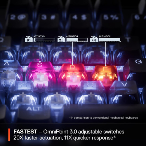 Teclado Steelseries Apex Pro, Tkl, Gen 3, Omnipoint 3.0 B...