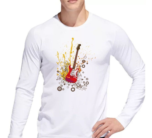 Remera De Hombre Guitarra Arte Detalles Coloridos Ml