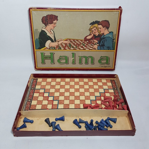 Antiguo Juego Halma 1940 Tablero Con Fichas Mag 62565