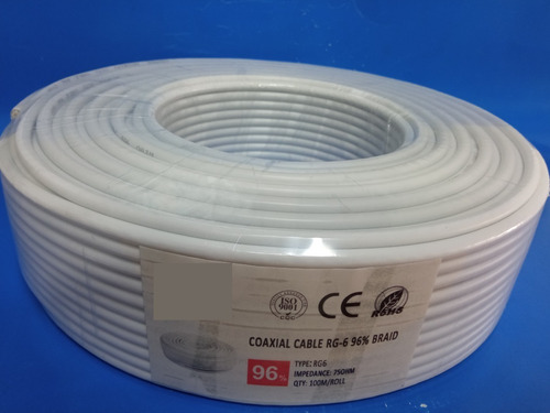 Cable Coaxial Rg6 De 100mtrs