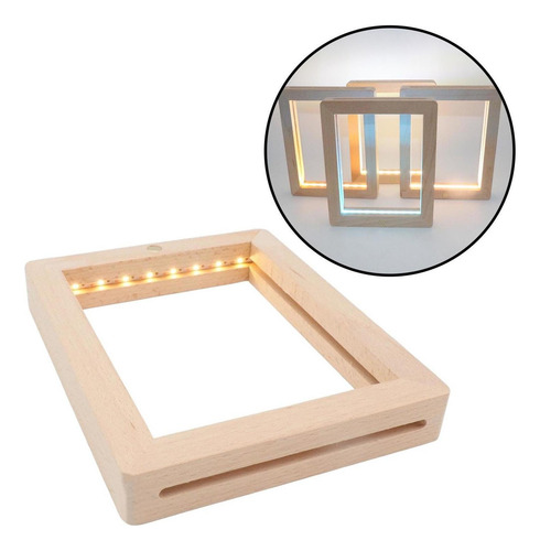 Para Marco De Fotos De Madera Marco De Fotos Led Luz De