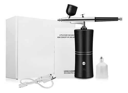 Aerógrafo Unagenia Nano Airbrush Multifuncional Negro Con Compresor De Aire