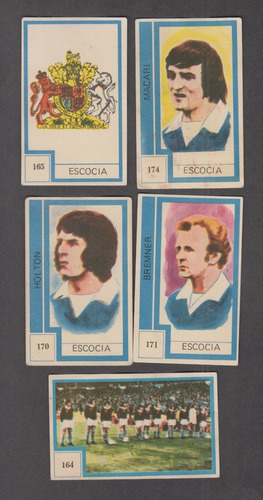 Mundial Futbol 1974 Escocia Lote 5 Tarjetas Unicas Uruguay