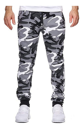 Pantalones De Camuflaje Informales For Hombre, Cintura