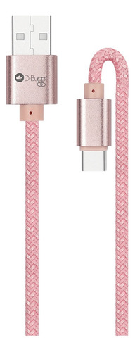 Cable Trenzado De Nylon Usb A Usb C Carga Rápida 2m Negro Rosa