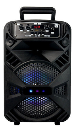 Alto-falante Bluetooth grande luz LED 8 polegadas amplificado 2000w cor preto