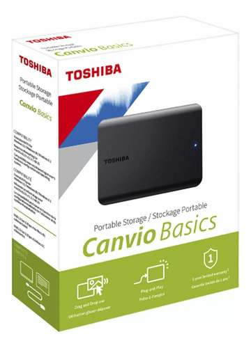 Disco Externo Toshiba Canvio 2tb Black Usb 3.0 Hdtb520xk3aa