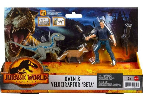 Set Figuras Owen Y Velociraptor Beta Jurassic World Dominion