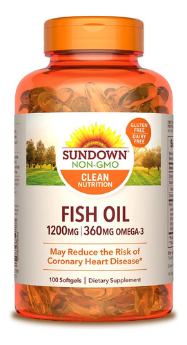 Sundown Fish Oil 1.200 Mg Omega 3 - 100 Softgels 