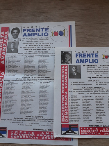 Elecciones Nacionales 1994 Lista 1001 Frente Amplio (Usado)