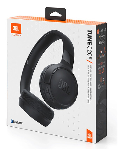 Fone De Ouvido Jbl Tune 520bt Sem Fio 57 Horas De Bateria