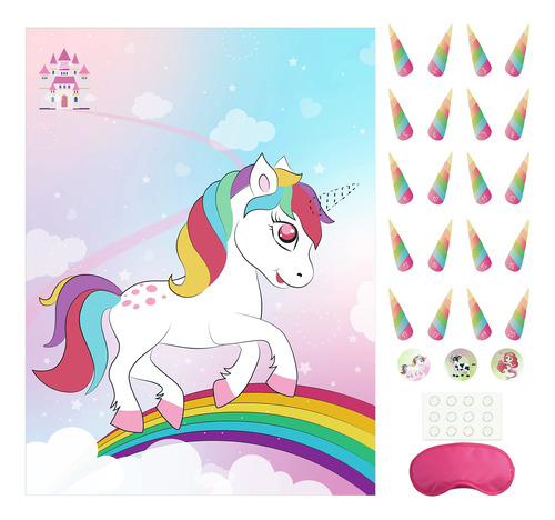 Morcheiong Pin The Tail Horn On Unicorn Party Game 48 Cuerno