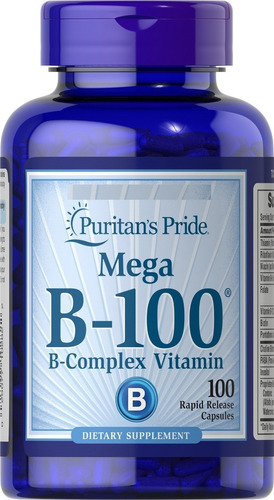 Imagen 1 de 3 de Mega Complejo De Vitamina B-100 Premium!! X 100 Capsulas