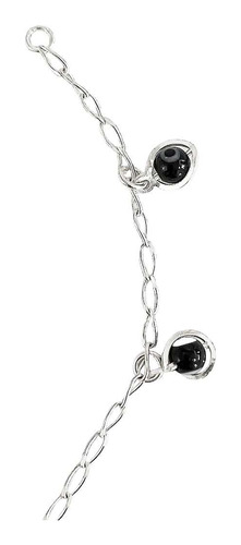 Pulsera Ojo Turco Suerte Colores Mujer Plata Ley 925 Color Negro Diámetro 6 Cm Largo 1 Cm