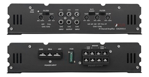 Okur Oa2000.4 2000w de 4 canais por amplificador Db Drive, cor preta