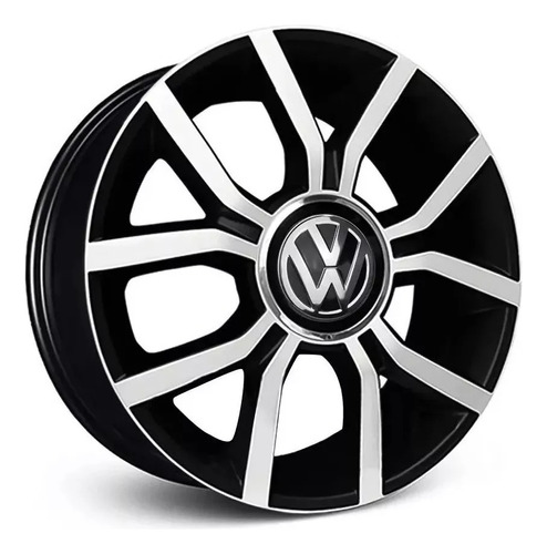 Jogo De Rodas Vw Up Aro 14x6 4x100 Kr R50 + Bicos Cor Preta Diamantada