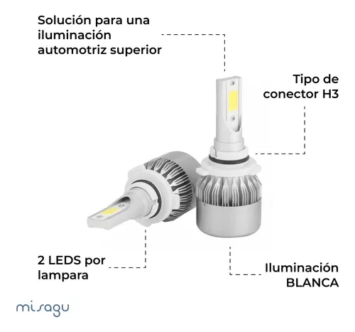 Luz Led C6 Para Faro Principal H1, H3, H7, H11, 9005, 9006