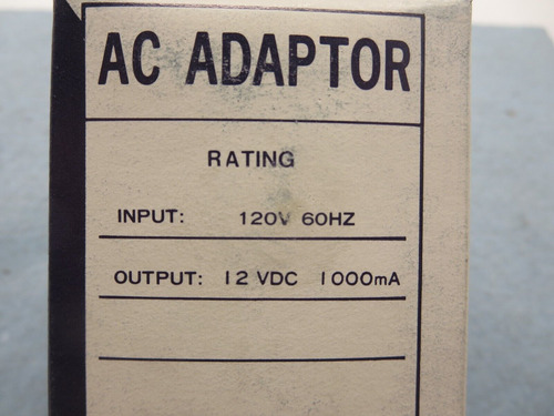 Jameco Dc1210f5 (481210) Ac Adapter In: 120v 60hz Out: 1 Ccf
