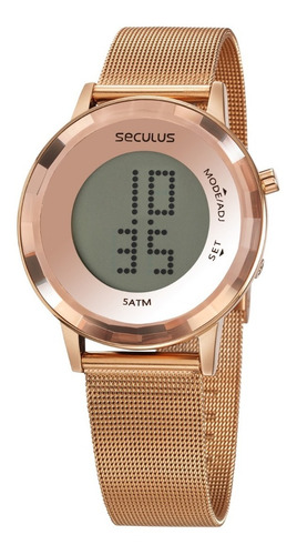Relógio Seculus Feminino Digital Rosé Garantia 2 Anos
