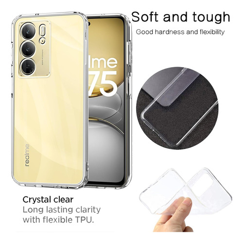 Funda Silicona Tpu Suave Carcasa Para Realme C75 4g+mica Transparente Realme C75 4g/realme 14x 5g