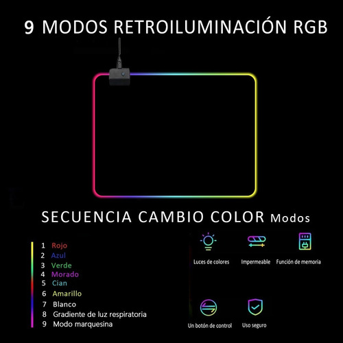 Tapete De Gaming Para Mouse Rgb Mouse Pad Led