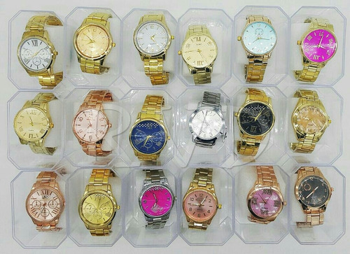 Kit Com 15 Relógios Feminino Variados Atacado + Caixas
