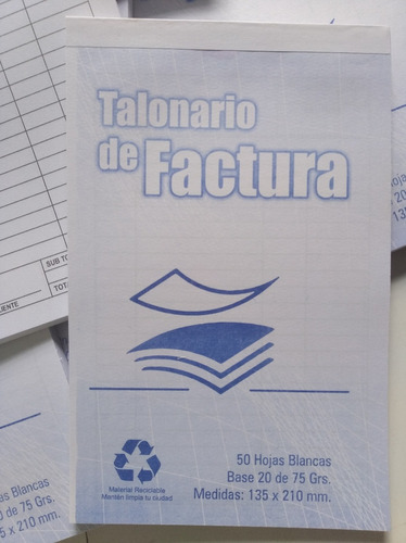 Talonario Block De Factura Generica Grande 50 Hojas Pack X 3