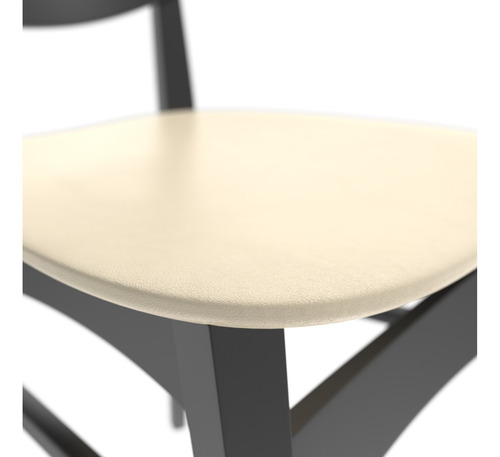2 Sillas De Comedor Madera Cojines De Cuero Blanco,rústico Liberty Negro Blanco