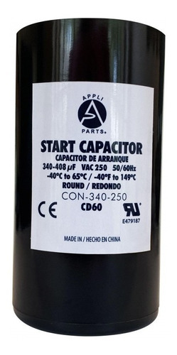 Appli Parts Condensador Capacitor Arranque 340-408 Mfd (