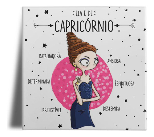 Quadro Em Porcelana Personalizado Ela É De Capricornio